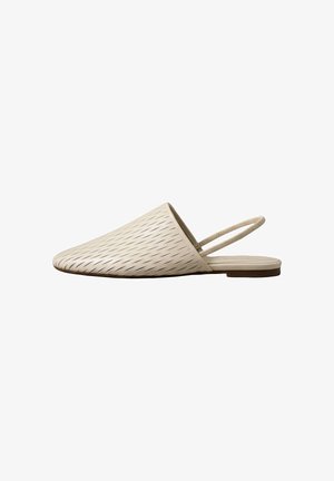 Calvin Klein, OBLIQUE BALLER SLING CUT LTH - Sling-Ballerina - light cashew