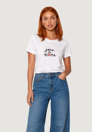 I AM, T-SHIRT HEAVY COTTON STAMPA SCRITTA JOIE VIVRE 2187 SR JOIE VIVRE - T-shirt imprimé - white