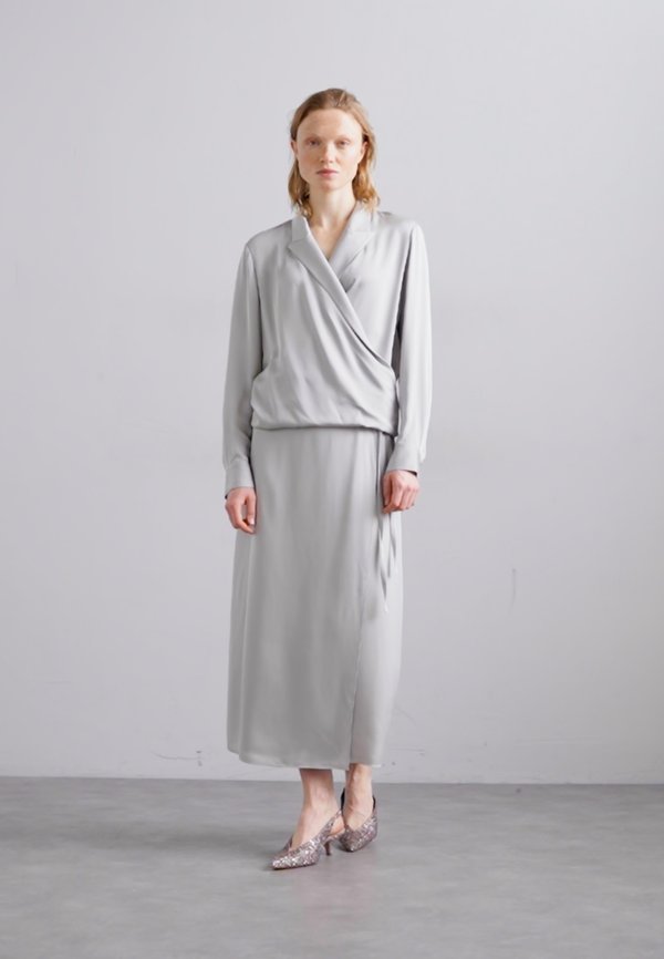 LAPEL WRAP - Blouse - platinum2