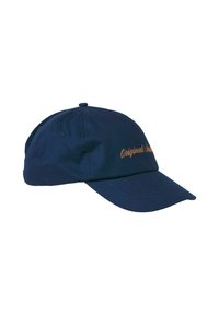 Navy blue cotton baseball cap with a structured crown, curved visor, and embroidered "Originals" detail in gold on the front.