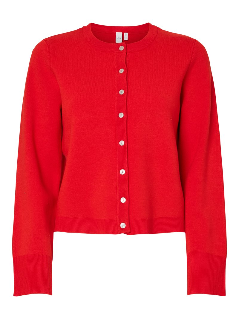 YAS YASELENA LS KNIT CARDIGAN S. NOOS - Kofta - fiery red/röd - Zalando.se
