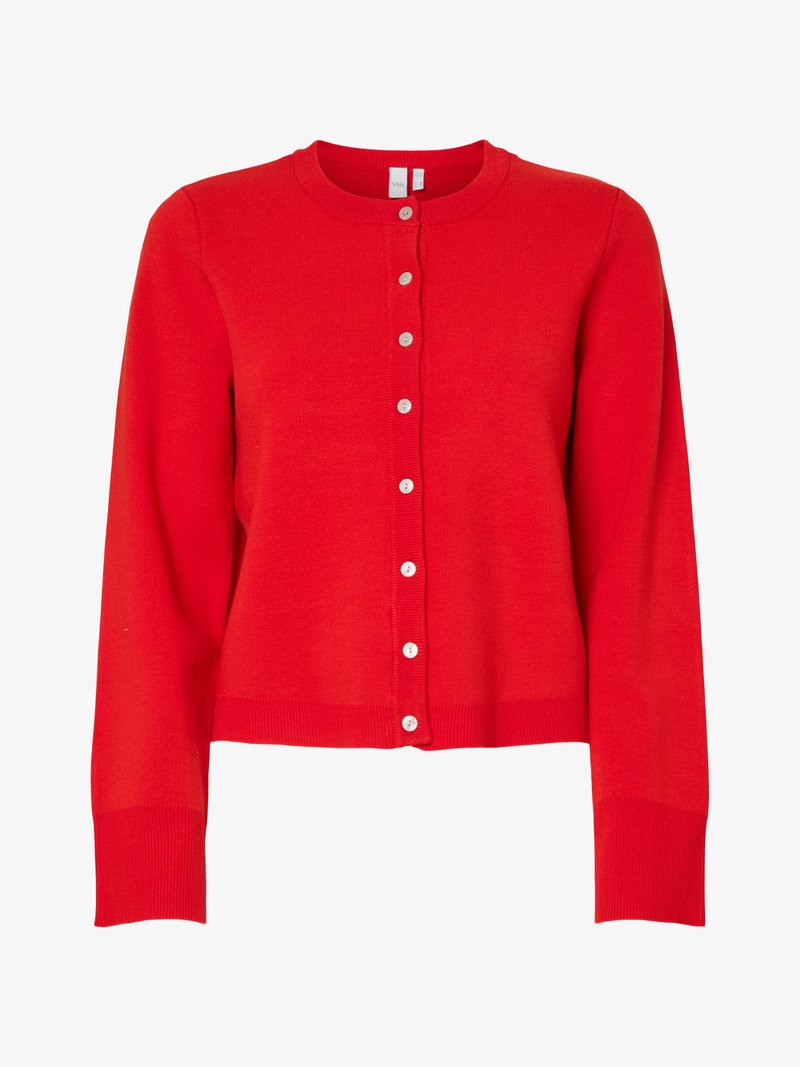 YAS YASELENA LS KNIT CARDIGAN S. NOOS - Kofta - fiery red/röd - Zalando.se