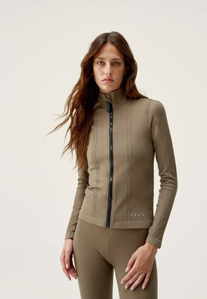 INDIA - Mikina so zipsom - marrón topo