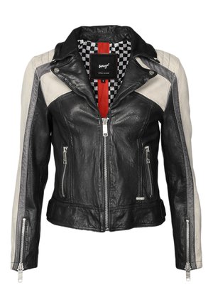 Maze Veste en cuir - schwarz