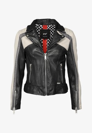 Maze Veste en cuir - schwarz