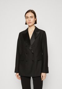 By Malina - CLASSIC TUXEDO BLAZER - Halflange jas - black Miniatuurafbeelding 1