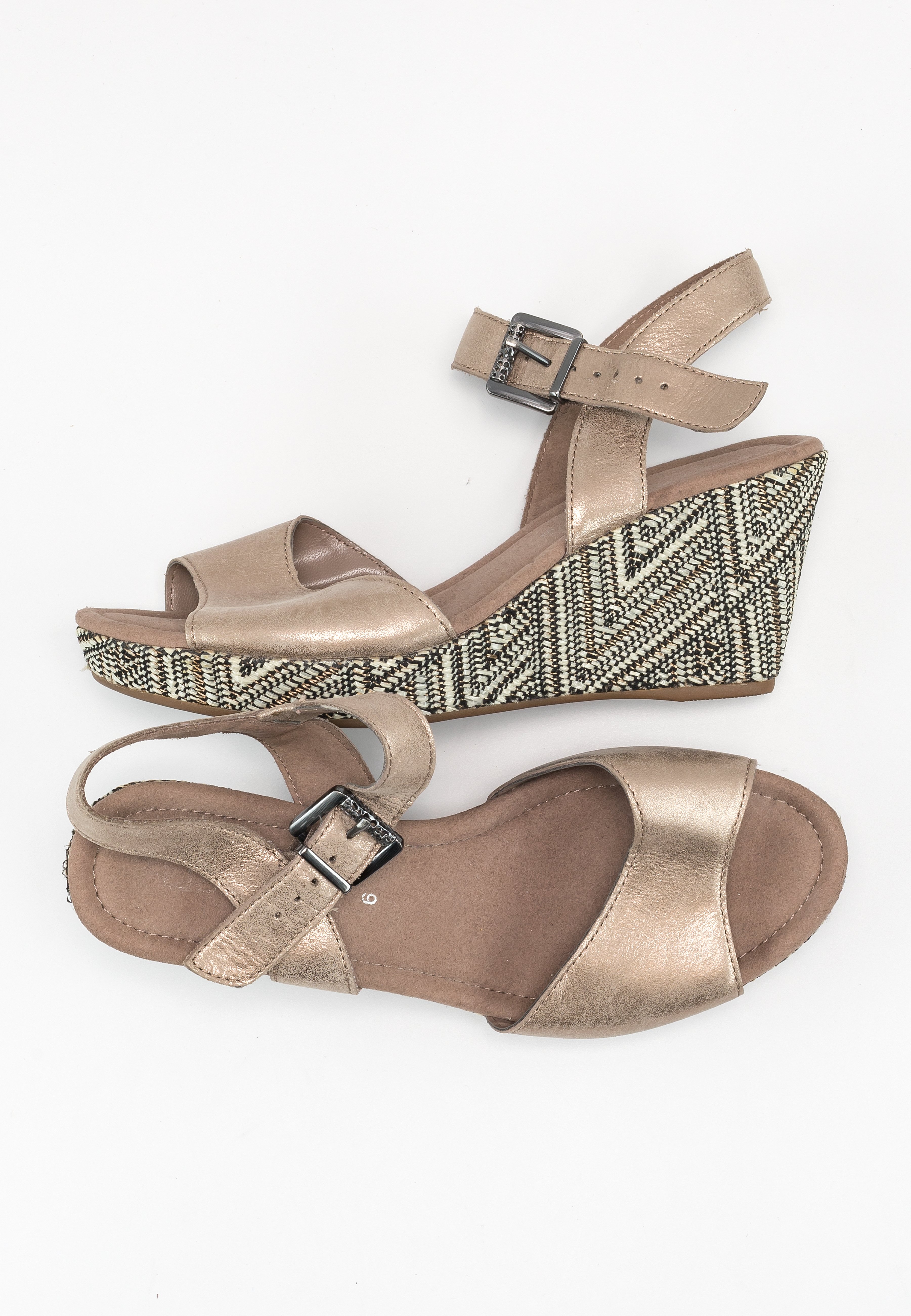 Gabor Sandalias de cuña - gold/dorado - Zalando.es