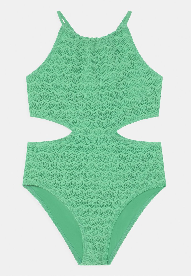 Abercrombie & Fitch CROCHET HIGH NECK CUTOUT Swimsuit green