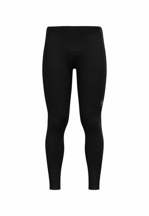 Juodos sportinės legging'os su prigludusia forma, sustiprintomis siūlėmis ir paminkštinimais komfortui. Pagamintos iš tamprus ir kvėpuojančios medžiagos.