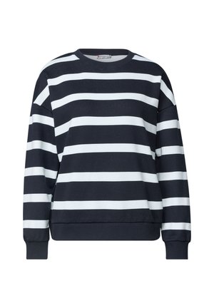 Street One SWEATSHIRT MIT RUNDHALS UND STREIFEN - Sweatshirt - darkest blue