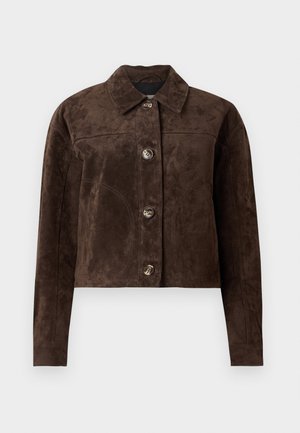 Vero Moda ROYCESTINE - Lederjacke - chocolate torte