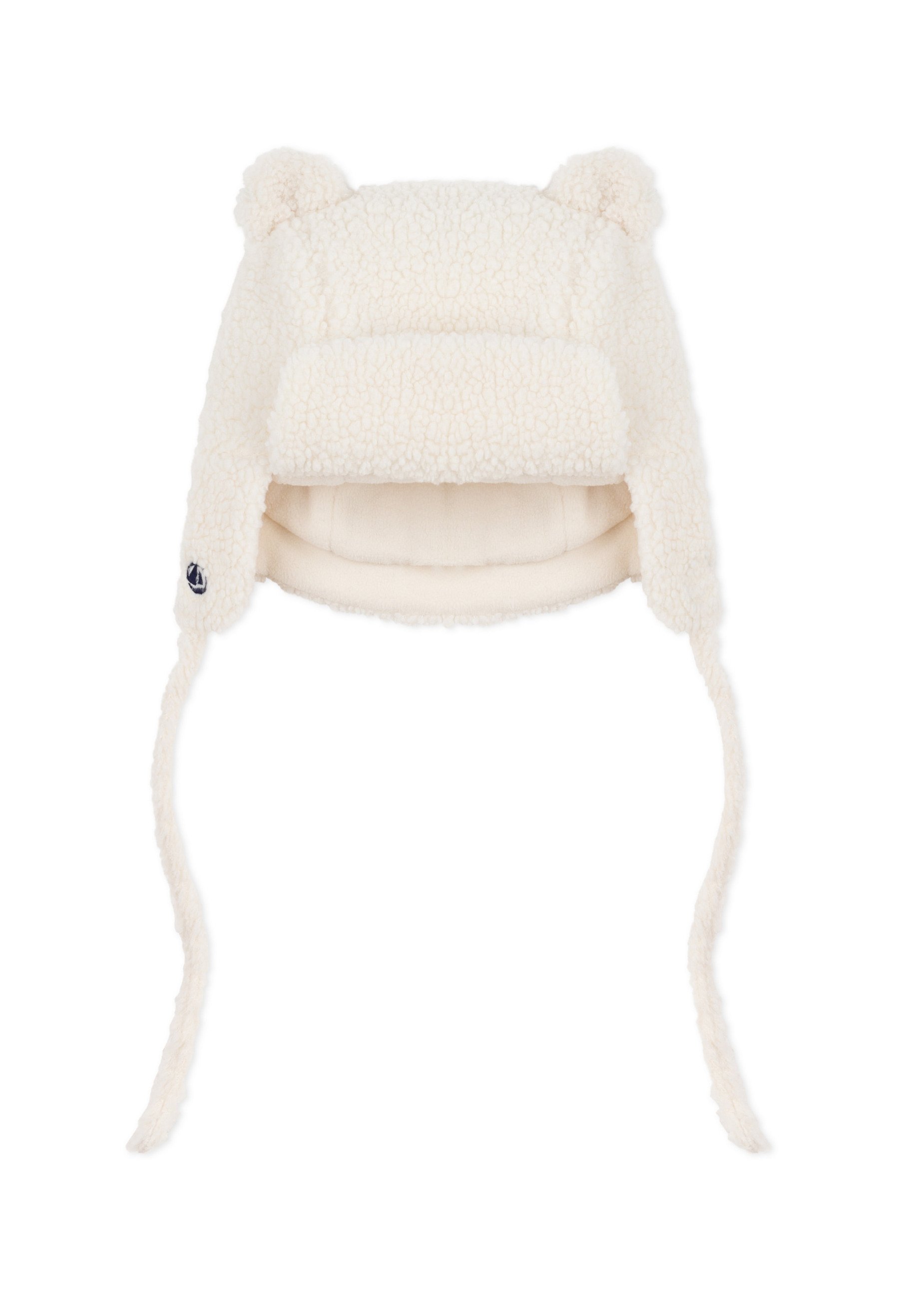 Bonnet Bébé Petit Bateau - Tricot Coton Doublé Polaire - Pompon Et Broderie Cœur - Mixte - 6