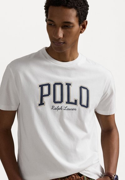 Polo Ralph Lauren CUSTOM SLIM FIT LOGO JERSEY T-SHIRT - Nyomott mintás póló - white