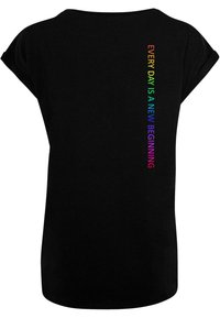 Merchcode HOPE RAINBOW EXTENDED SHOULDER  - T-shirts med print - black