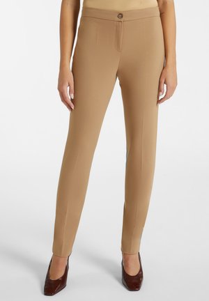 SLIM FIT IN PUNTO MILANO - Pantaloni - nocciola
