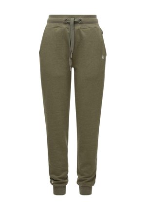 Olivengrønne sweatpants lavet af blød bomuldsblanding, med en elastisk snøre i taljen og ribbede ærmer. Lille logodetalje på benet.