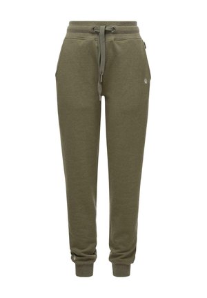 SCHMUSEKÄTZCHEN - Tracksuit bottoms - dusty olive melange