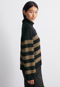 Marc O'Polo GESTREIFTER ROLLKRAGEN - Strickpullover - stripe dark slate melange