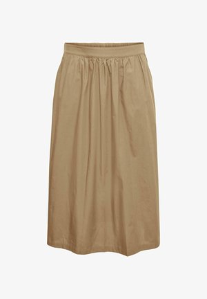 Bēša, ceļgalu garuma svārki no viegla auduma ar elastīgu jostasvietu un smalkām krokām, kas piešķir papildus faktūru.