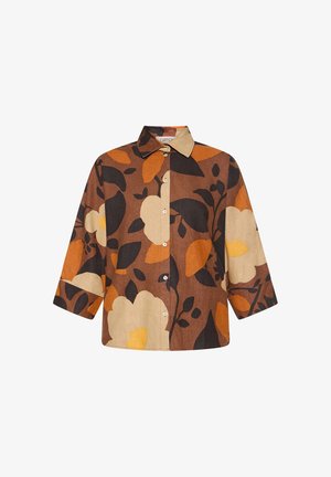 Cartoon, CARTOON MIT MUSTER OVERSIZE-BLUSE - Button-down blouse - camel braun