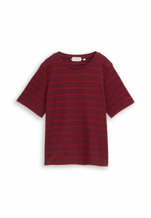 TOM TAILOR, T-SHIRT INTERLOCK CREW NECK - T-shirt imprimé - plum red irregular stripe