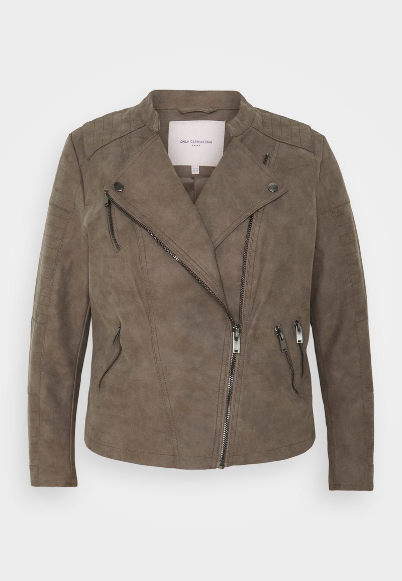 ONLY Carmakoma CARAVANA BIKER - Dirbtinės odos striukė - walnut