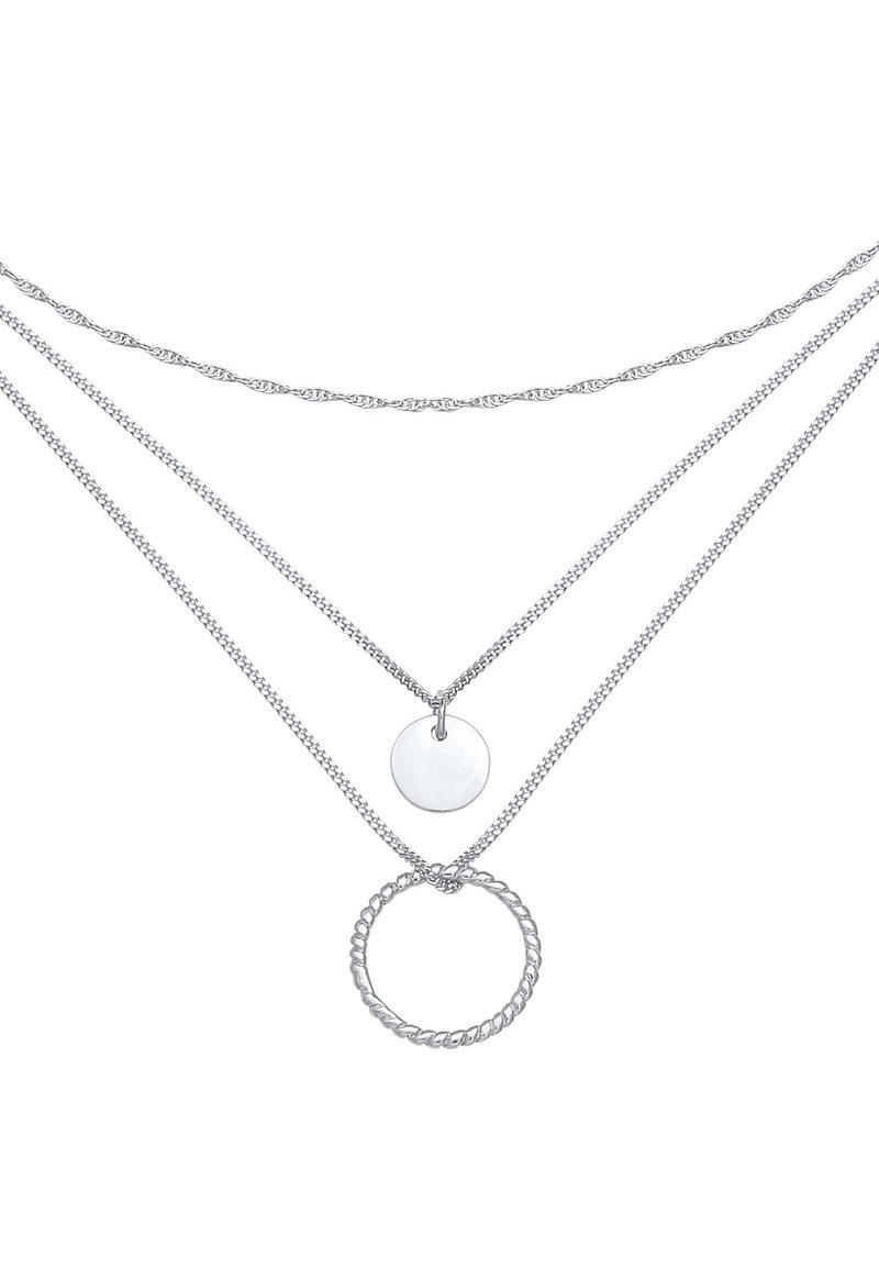 Damen Halsketten | Elli LAYER LOOK CIRCLE Halskette silber/silberfarben - HW01039 Damen Halsketten | Elli LAYER LOOK CIRCLE Halskette silber/silberfarben - HW01039
