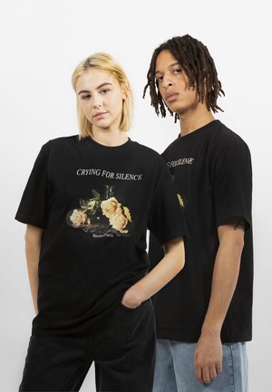 FOR SILENCE UNISEX - Print T-shirt - black