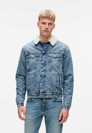 SHEARLING DENIM - Teksajakk - washed mid blue