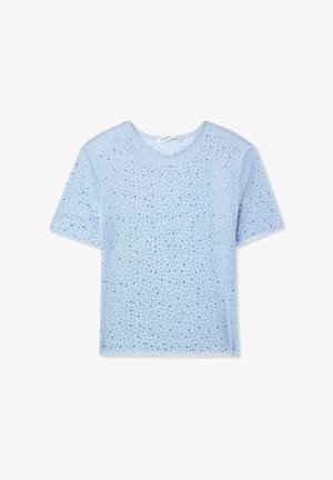 Terranova, WITH ALL-OVER RHINESTONES - Camicetta - celeste chiaro