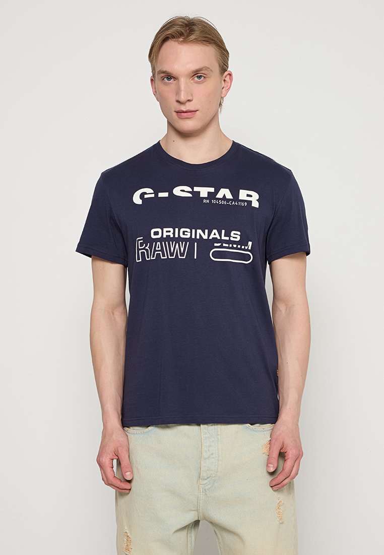 G-Star T-shirt print blauw