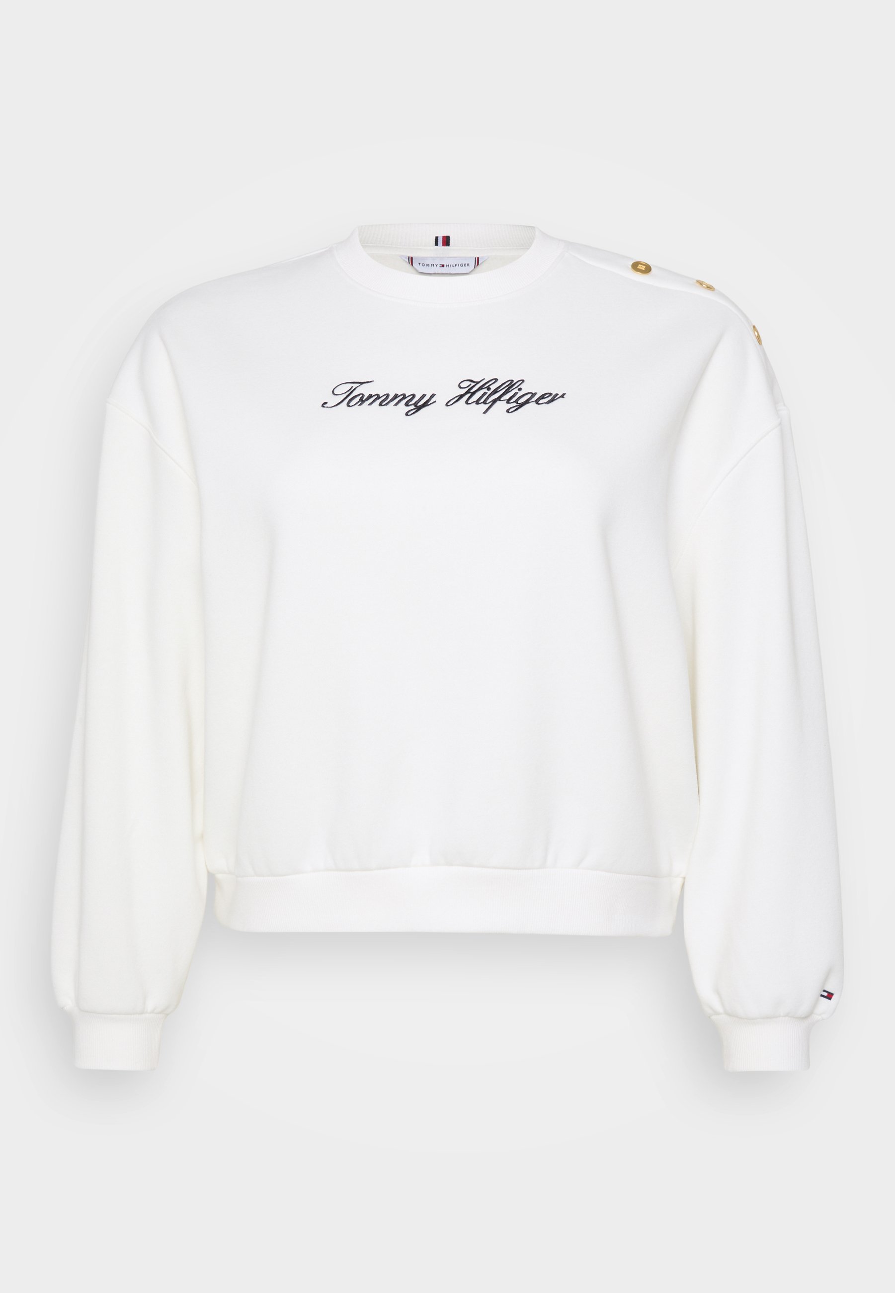 Tommy Hilfiger Curve SCRIPT - Mikina - ecru