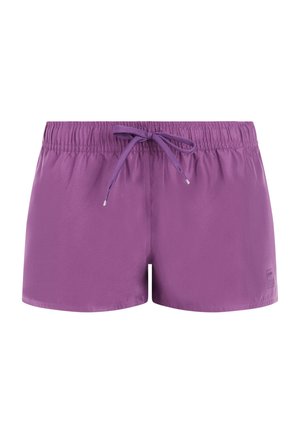 Paars elastisch tailleband short met een voorstrik en een klein logo op het onderste linkerbeen.