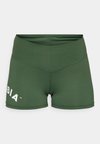 HIGH WAISTED GYM SHORTS - Tajice - dark green