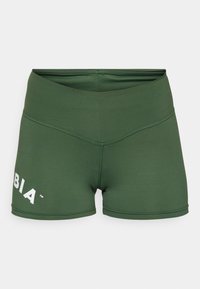 HIGH WAISTED GYM SHORTS - Punčochy - dark green