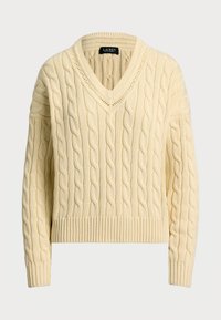 CABLE AND POINTELLE KNIT CRICKET JUMPER - Jumper - ivory beige