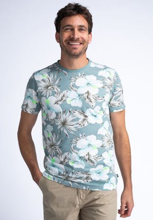 T-shirt med print - aqua grey