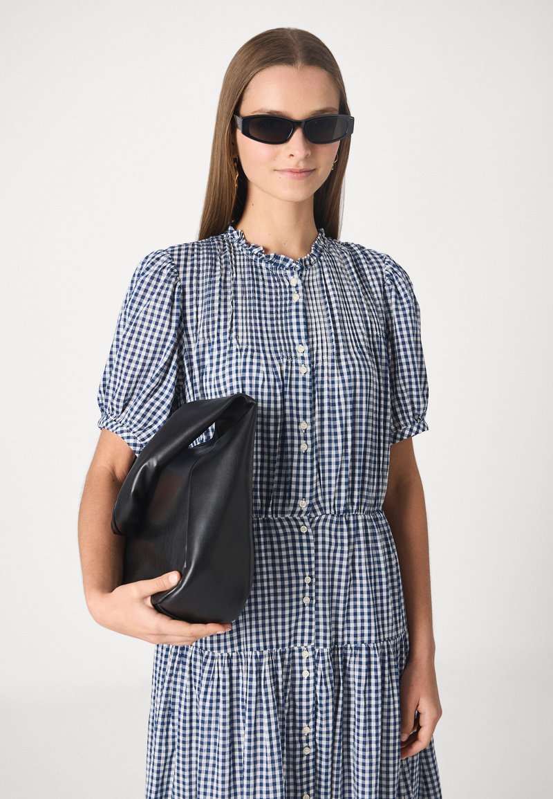 princess polly baby blue dress GAP GAP X DÔEN GINGHAM LONG DRESS - Maxi dress - navy gingham/black