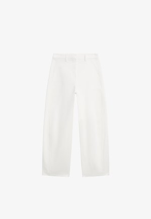 Massimo Dutti, 100% COTTON BARREL-FIT PANTS - Jeans Straight Leg - white