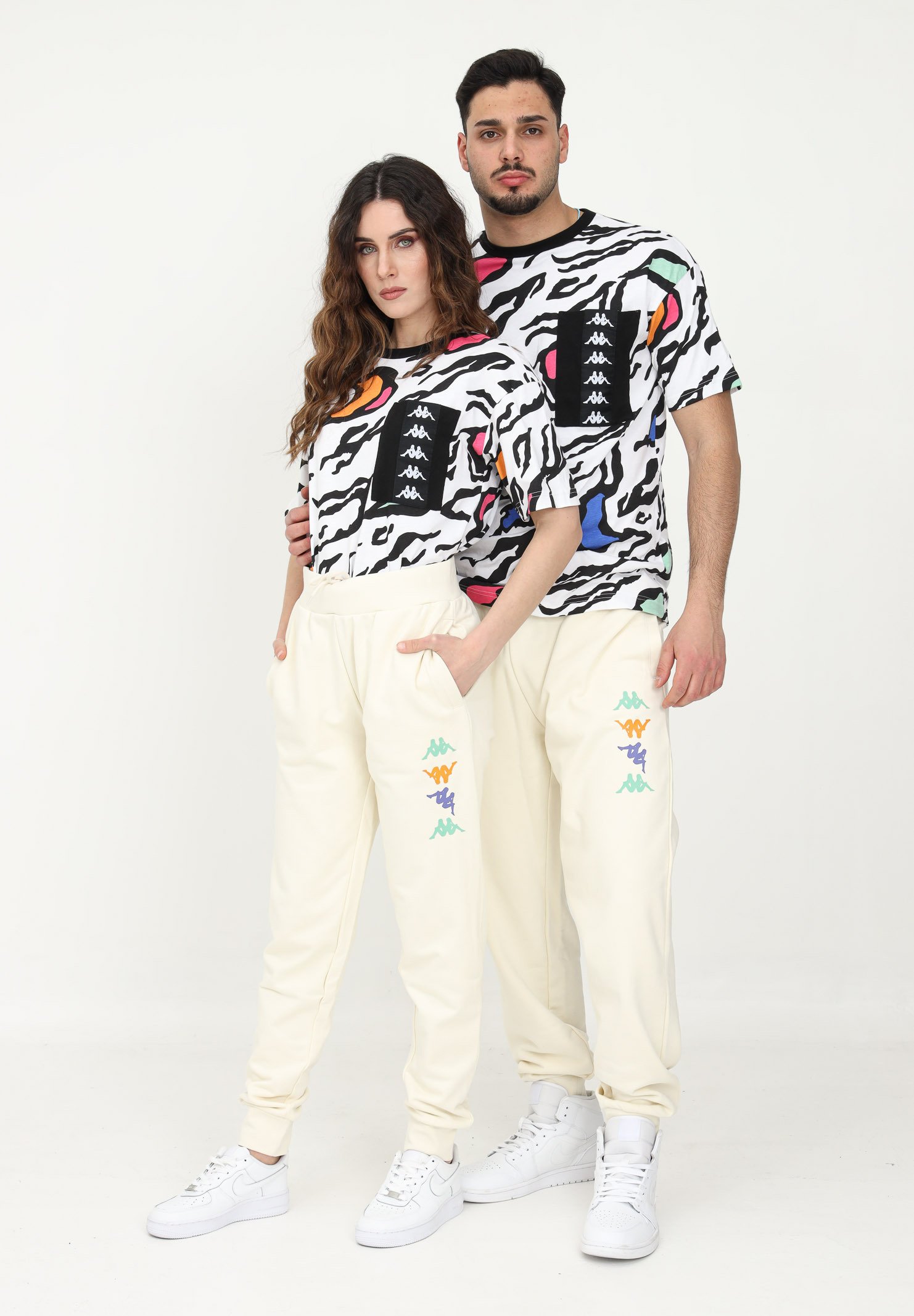 Kappa Pantaloni sportivi - white antique green/beige - Zalando.it