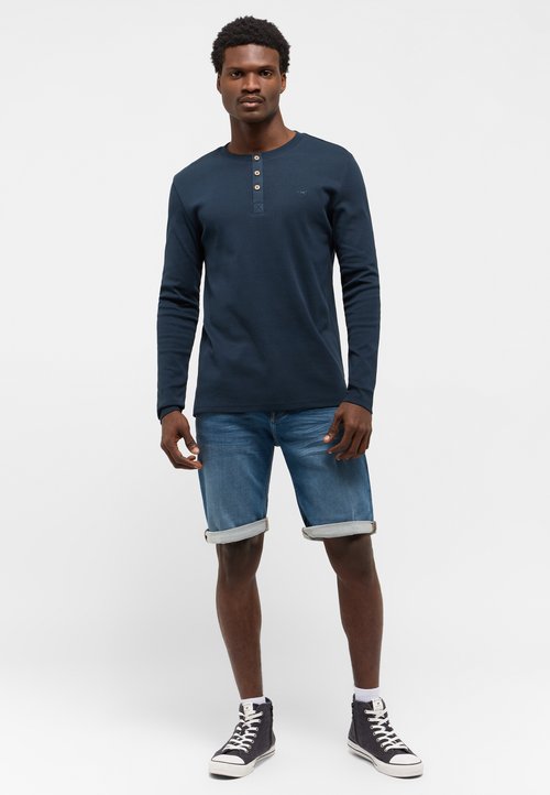 George Camisa De Manga Larga De Algodón De Mezcla Azul