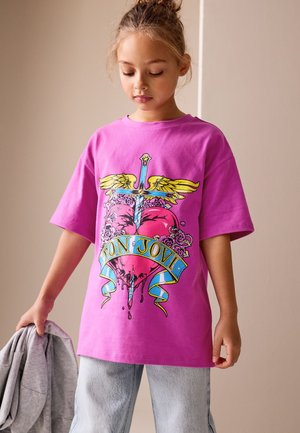 Next REGULAR FIT - GRAPHIC BAND  - T-shirt con stampa - purple bon jovi