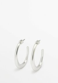 Massimo Dutti THIN HOOP - Náušnice - silver coloured