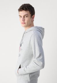 GANT PRINT HOODIE - Hoodie - grey melange