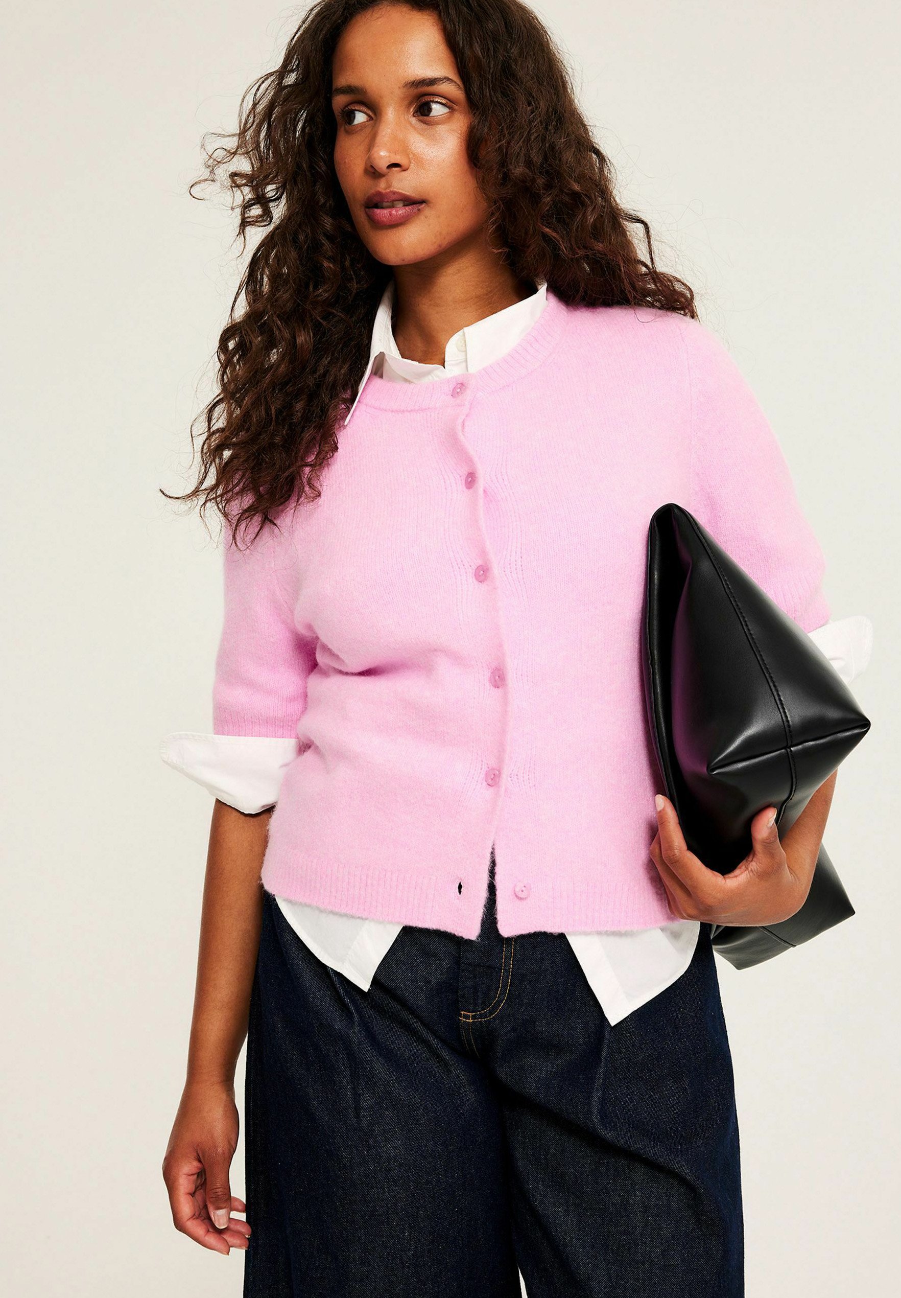 Kappahl SHORT SLEEVE - Cardigan - pink - Zalando