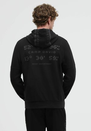 Camp David, CAMP DAVID KAPUZENSWEATJACKE AUS INTERLOCK-PIKEE MIT BACKPRINT - Zip-up sweatshirt - black