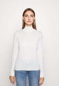 pure cashmere SIMPLE HIGH NECK SWEATER - Pulover - white