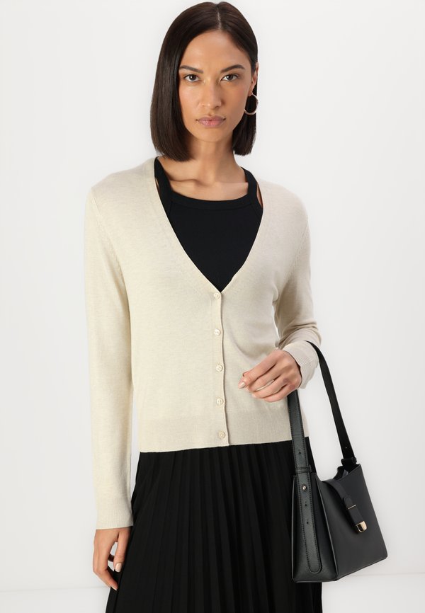 V NECK  - Cardigan - summer beige melange4