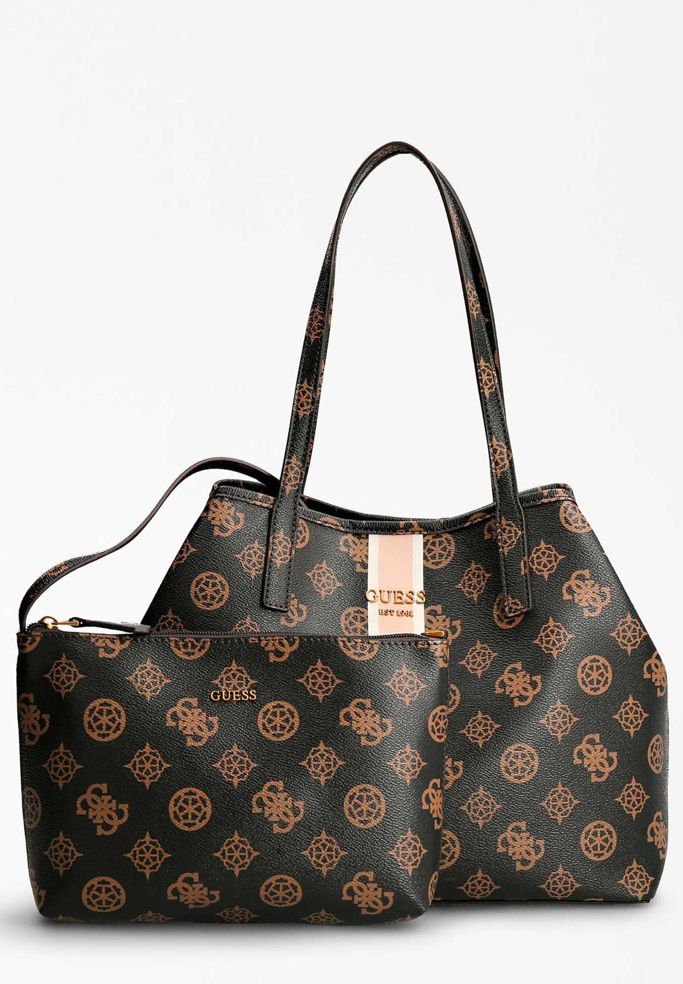 guess vikky tote cognac