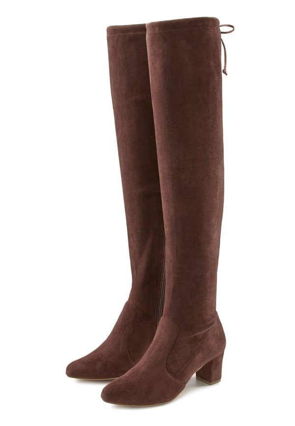 STIEFEL - Overknees - dunkelbraun